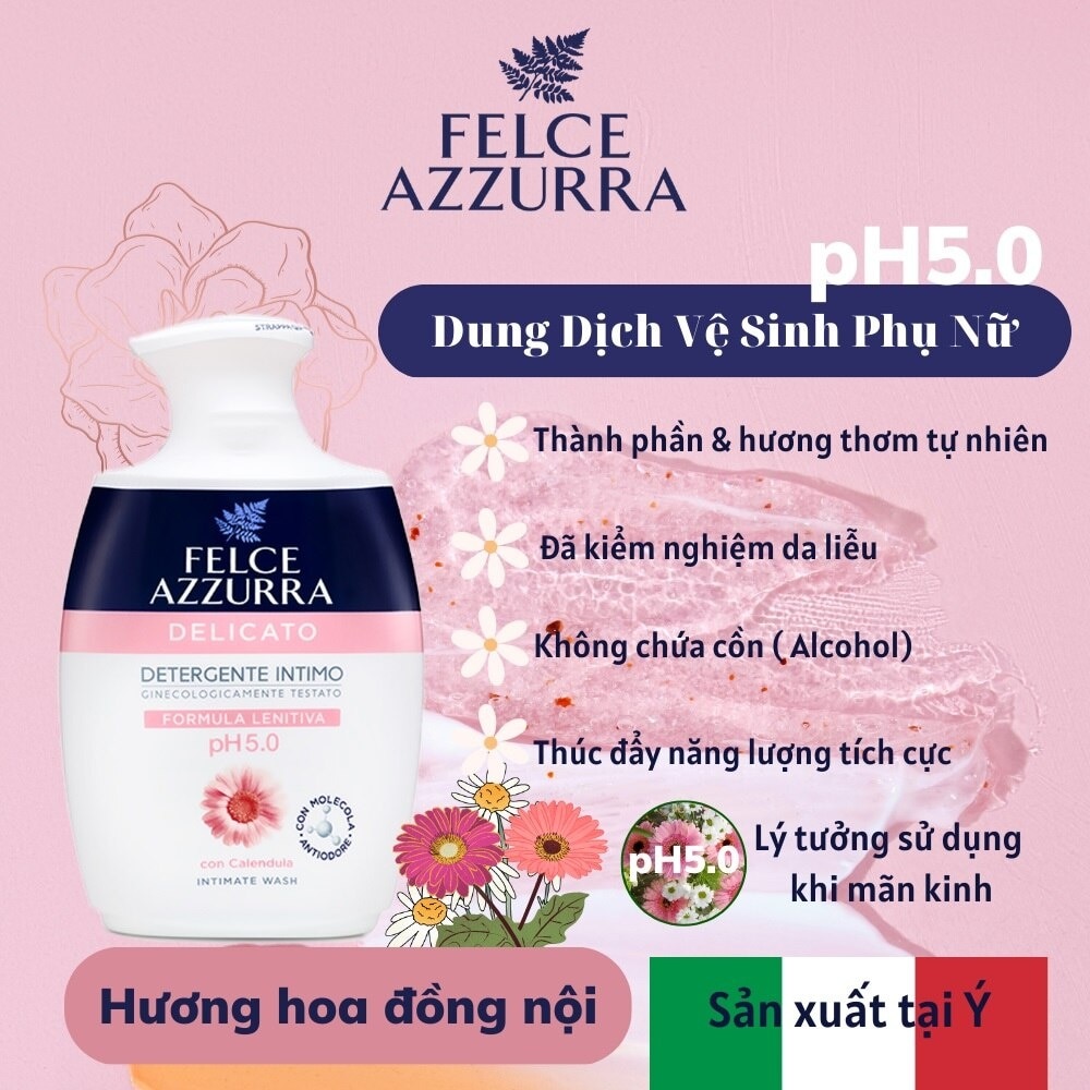 Dung Dịch Vệ Sinh Phụ Nữ Felce Azzurra Hương Nước Hoa Delicato 250ml