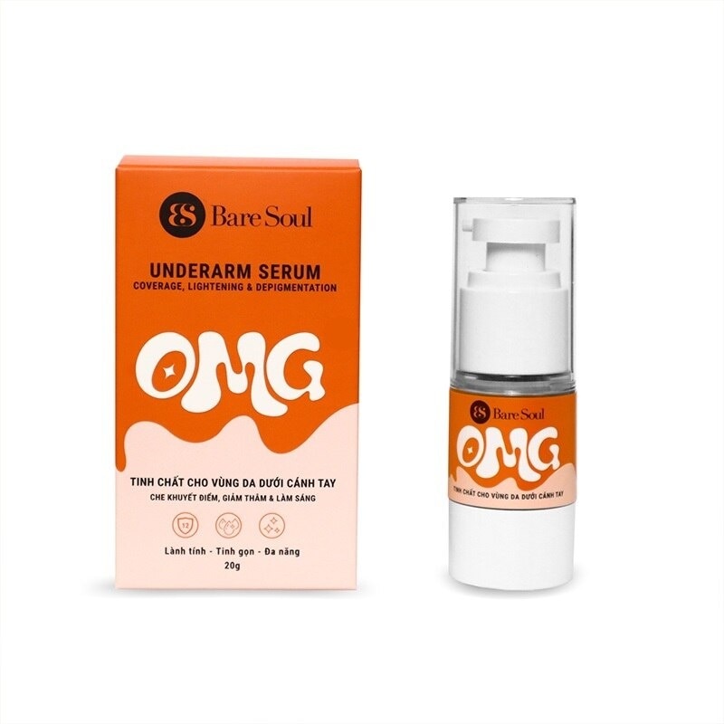 Serum Dưỡng Nách BareSoul Che Khuyết Điểm, Giảm thâm & Làm Sáng Nách OMG Underarm Serum 20g