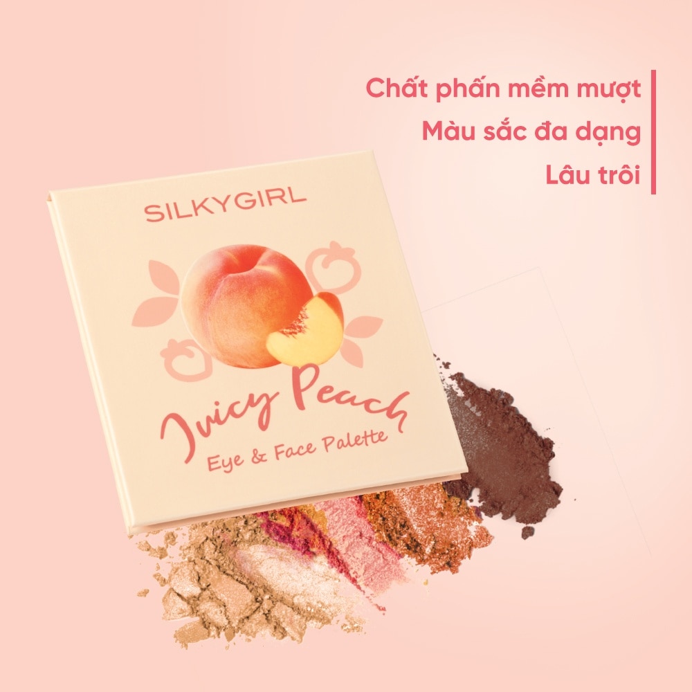 Bảng Phấn Mắt & Mặt Silkygirl Juicy Peach Eye & Face Palette 12.6g