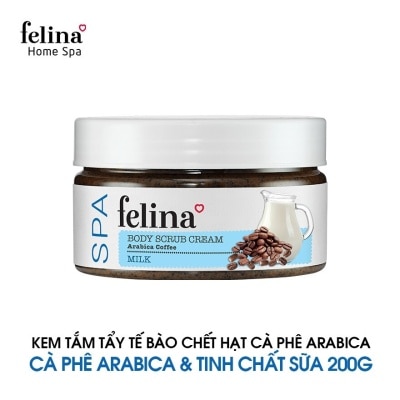 FELINA Kem Tẩy Tế Bào Da Chết Felina Hạt Cà Phê Tinh Chất Sữa 220g