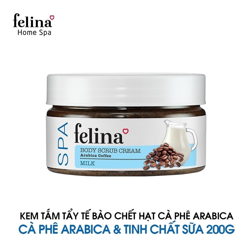 Kem Tẩy Tế Bào Da Chết Felina Hạt Cà Phê Tinh Chất Sữa 220g