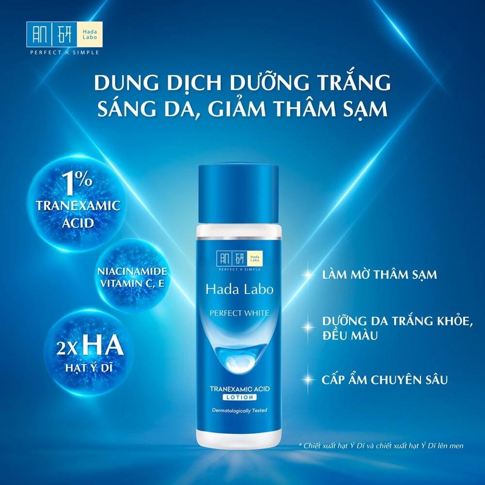 Dung Dịch Dưỡng Trắng Da Hadalabo Perfect White Tranexamic Acid Lotion 40ml