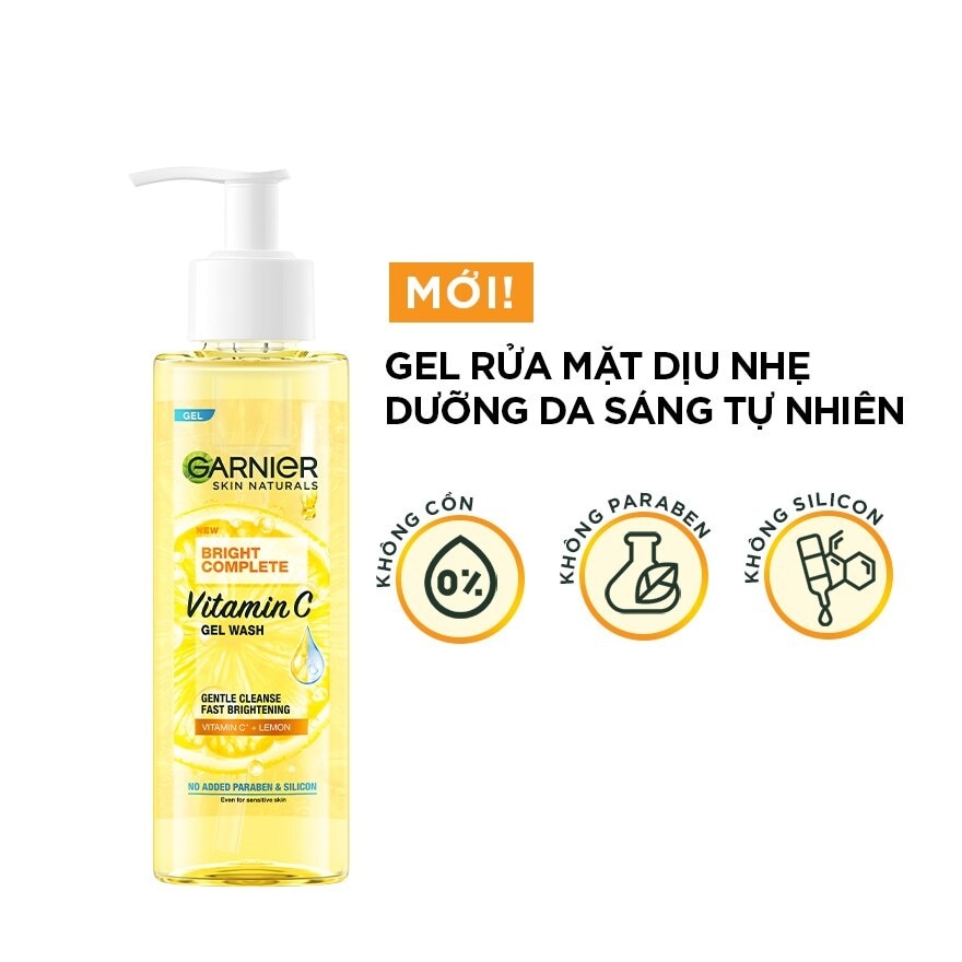 Gel Rửa Mặt Garnier Skin Natural Bright Complete Vitamin C Gel Wash 120ml