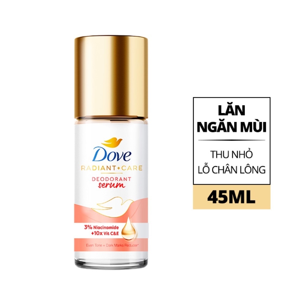 Lăn Khử Mùi Dove Radiant + Care Deodorant Serum 3% Niacinamide + 10x Vitamin C & E 45ml