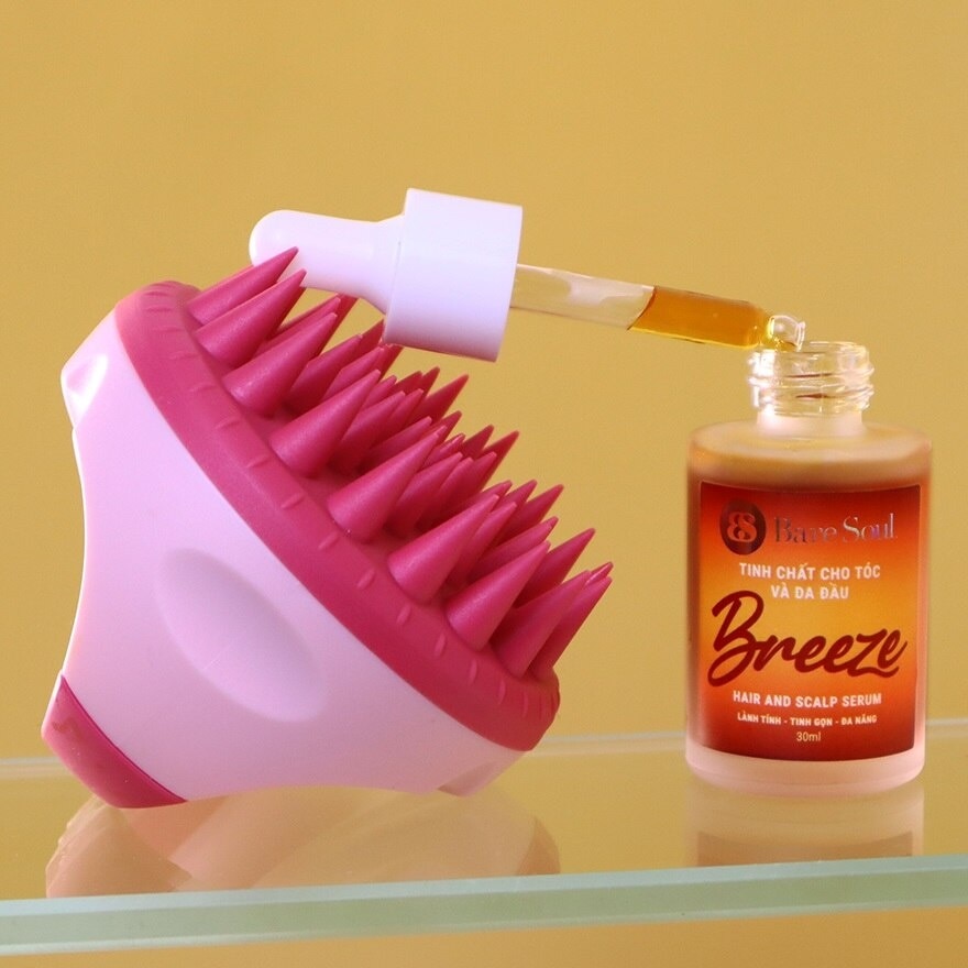 BareSoul Silicone Hair & Scalp Massage Brush (Pink)