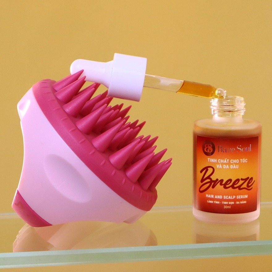 BareSoul Silicone Hair & Scalp Massage Brush (Pink)