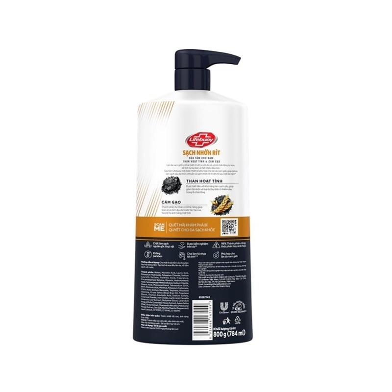 Charcoal & Rice Shower Gel For Men 800g