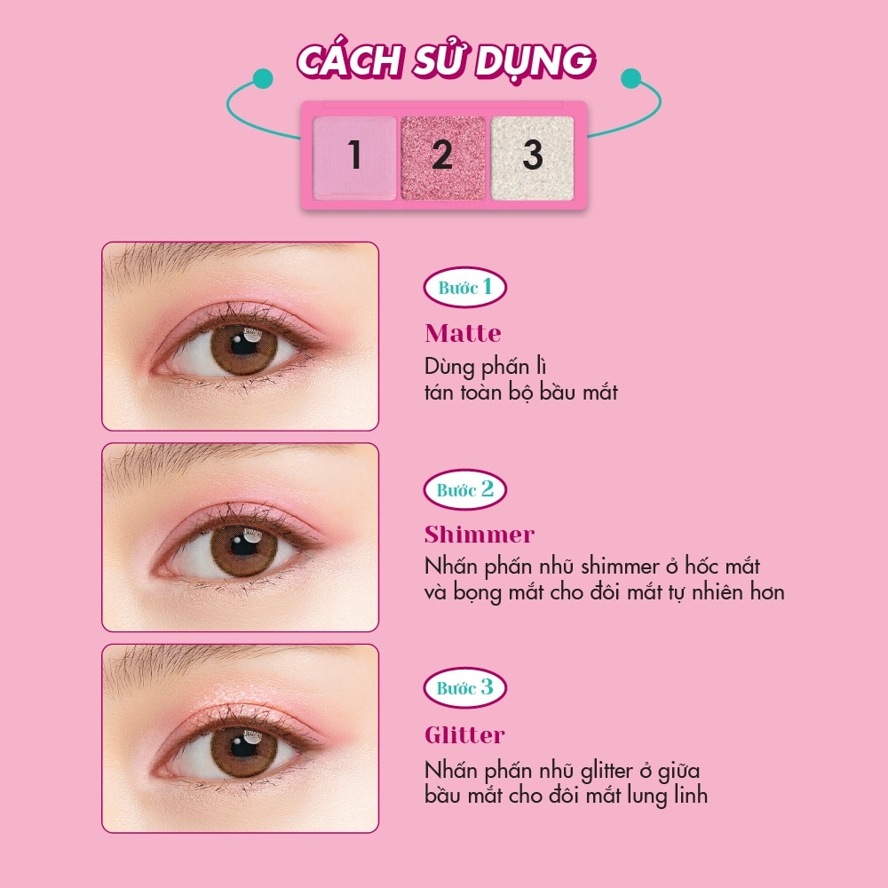 Cheers Around Trio Eye Palette 2g x 3 colors .#02 Strawberry Milk