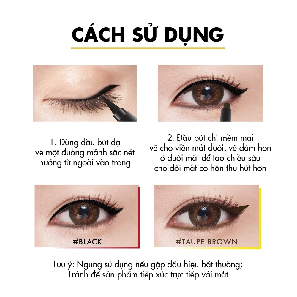 High Technique Duo Eyeliner 0.45ml + 0.08g .#Taupe Brown