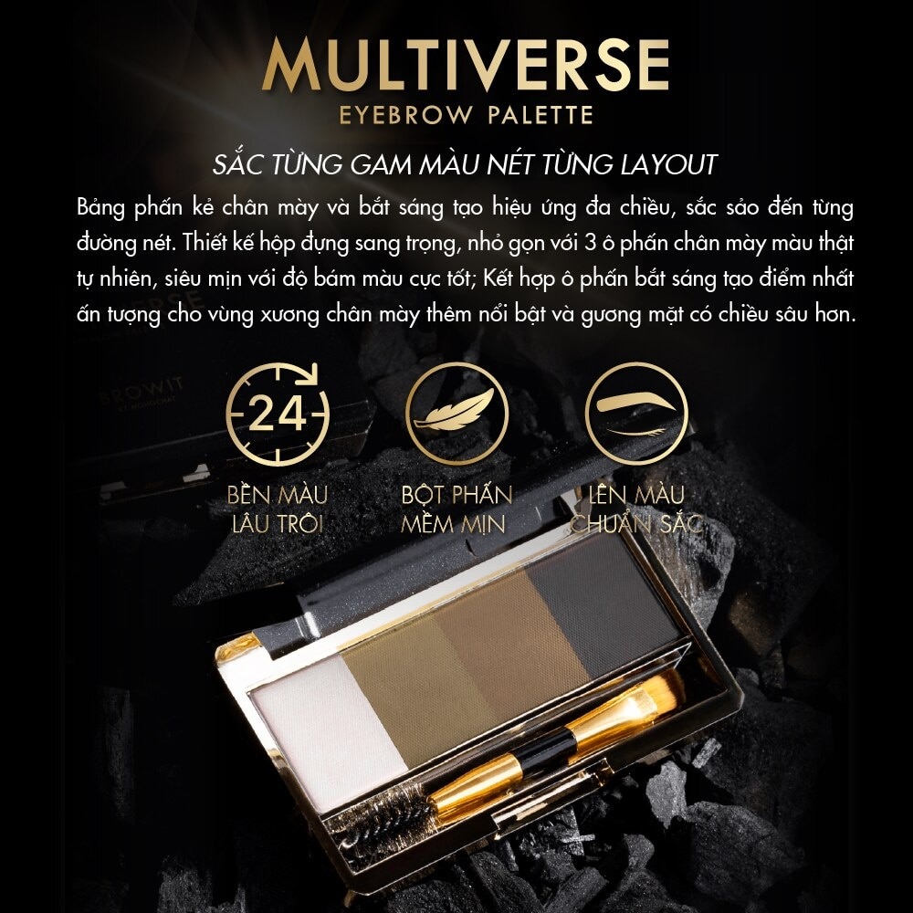 Bột Vẽ Chân Mày Browit Multiverse Eyebrow Palette 1g x 4màu .#02 Dark Galaxy