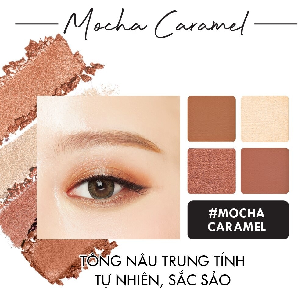 Bảng Phấn Mắt Browit Mocha Caramel Eyeshadow Palette 1g x 4màu