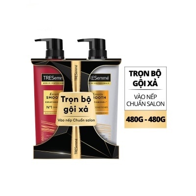 TRESEMME Combo Gội Xả Tresemmé Keratin Smoooth Dầu Gội 480g+ Dầu Xả 480g