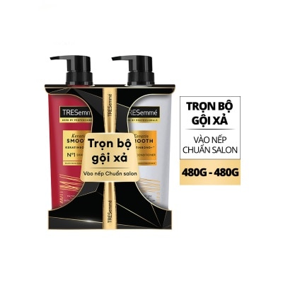 TRESEMME - Combo Gội Xả Tresemmé Keratin Smoooth Dầu Gội 480g+ Dầu Xả 480g