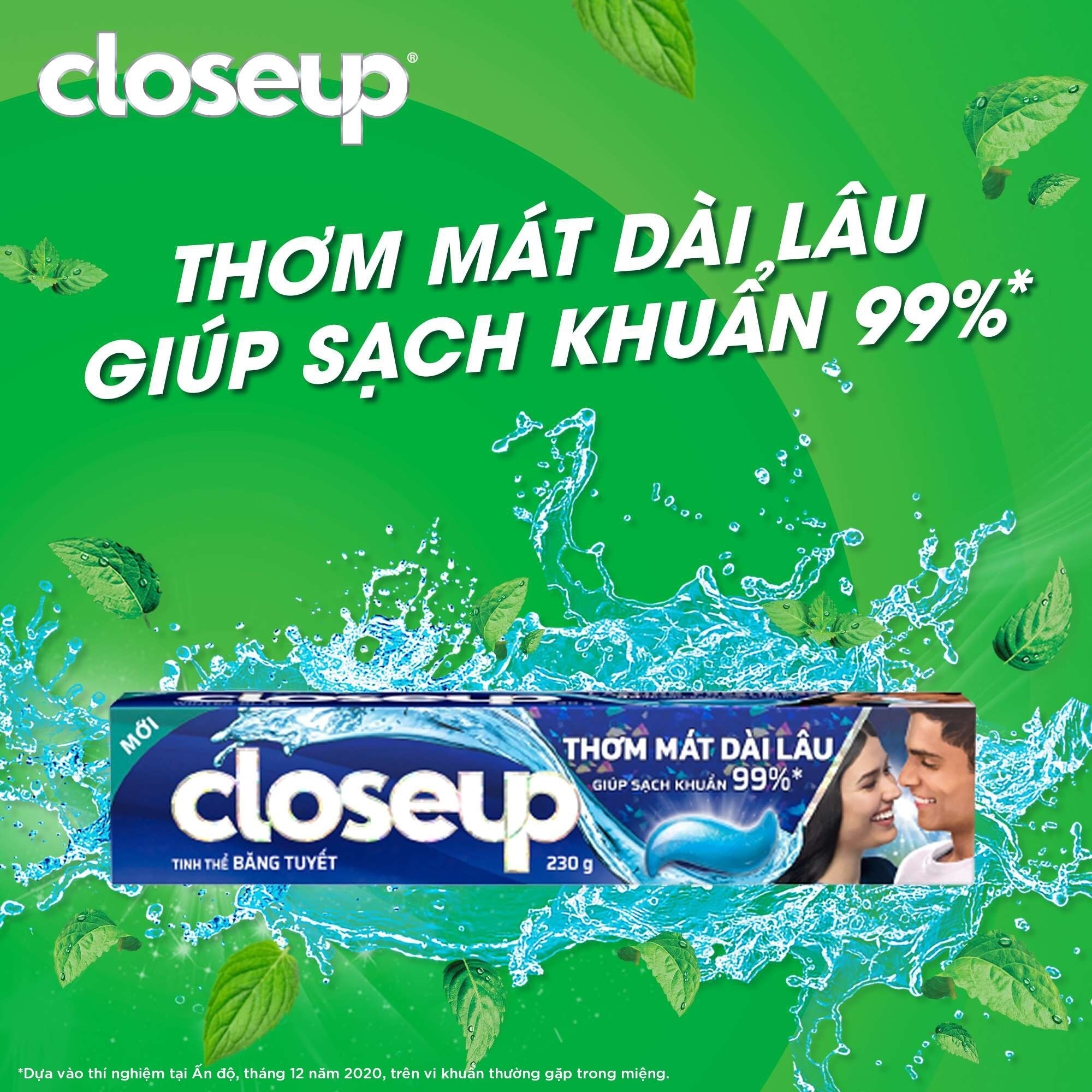 Kem Đánh Răng Closeup Thơm Mát Bất Tận Tinh Thể Băng Tuyết 230g