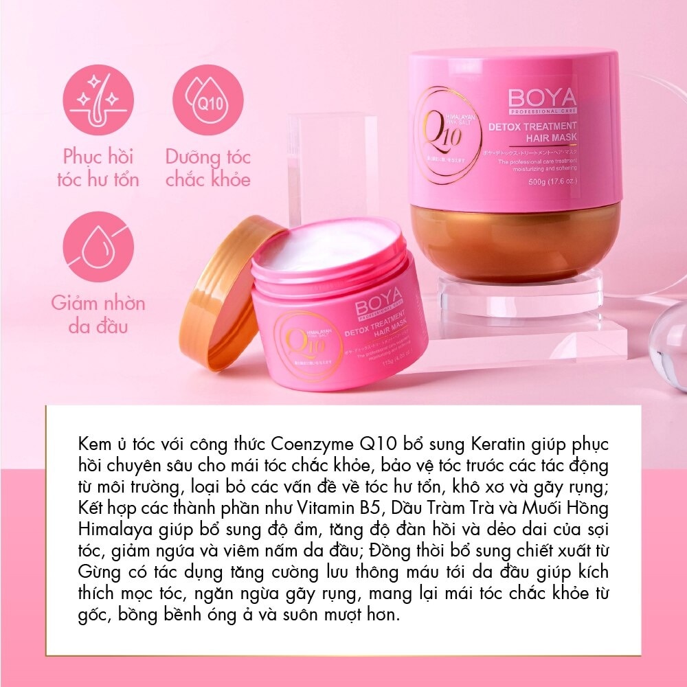 Kem Ủ Tóc Boya Q10 Detox Treatment Hair Mask 500g