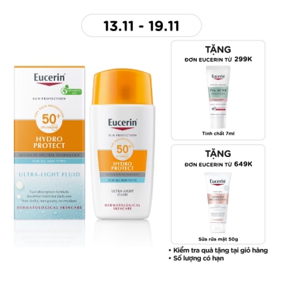EUCERIN Kem Chống Nắng Eucerin Sun Face Hydro Protect Ultra-Light Fluid SPF50+ 50ml