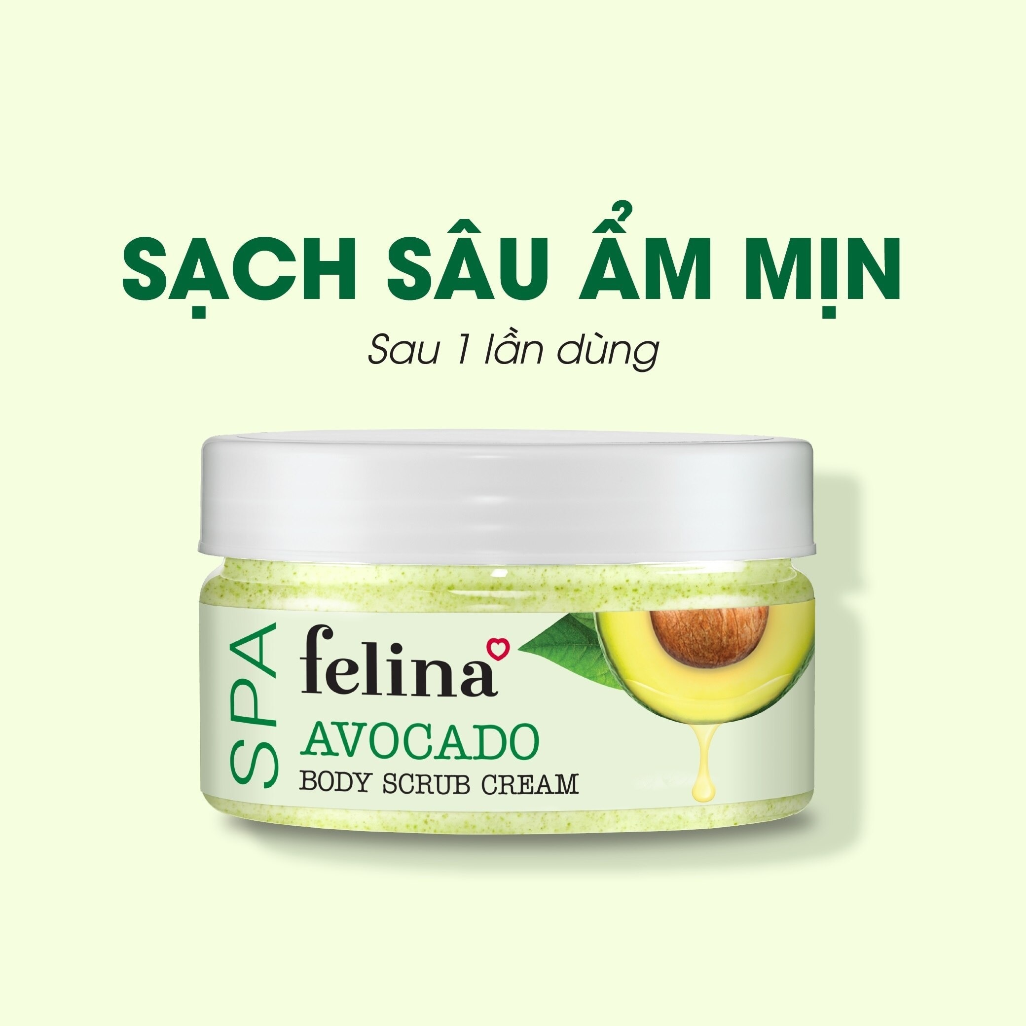 Kem Tẩy Da Chết Felina Avocado Body Scrub Cream 200g