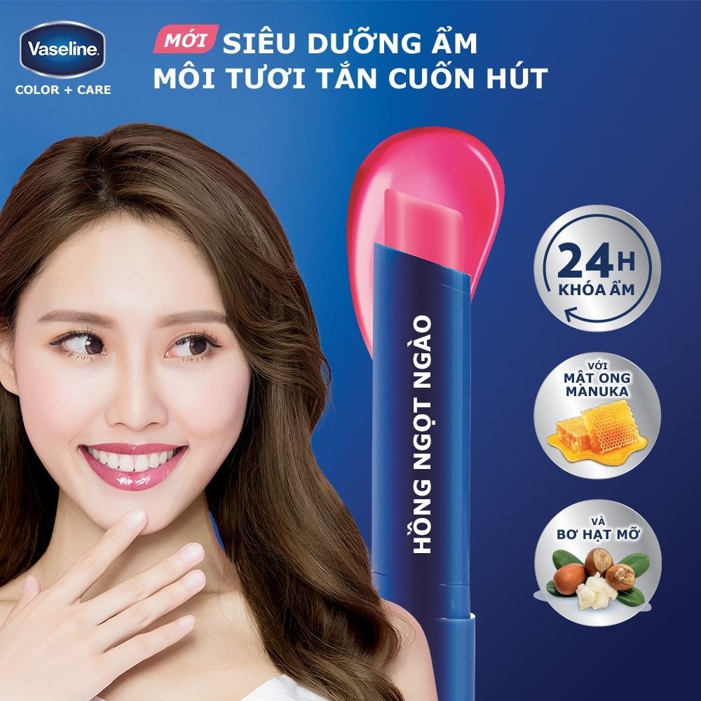 Buy VASELINE, Vaseline Lip Care Colour+Care 3g .Blooming Pink with