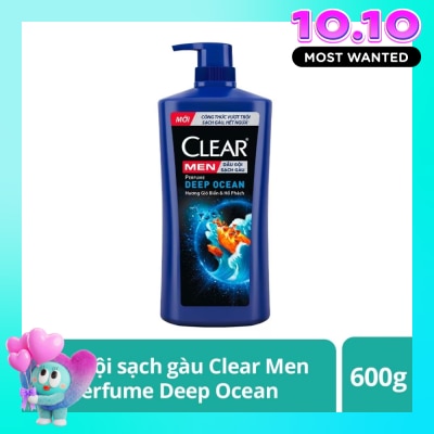 CLEAR Dầu Gội Sạch Gàu Clear Men Perfume Deep Ocean Hương Hoa Biển & Hổ Phách 600g(588ml) image