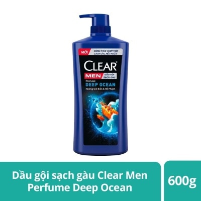 CLEAR Dầu Gội Sạch Gàu Clear Men Perfume Deep Ocean Hương Hoa Biển & Hổ Phách 600g(588ml)