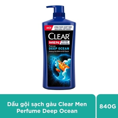 CLEAR Dầu Gội Sạch Gàu Clear Men Perfume Deep Ocean Hương Hoa Biển & Hổ Phách 840g(824ml)