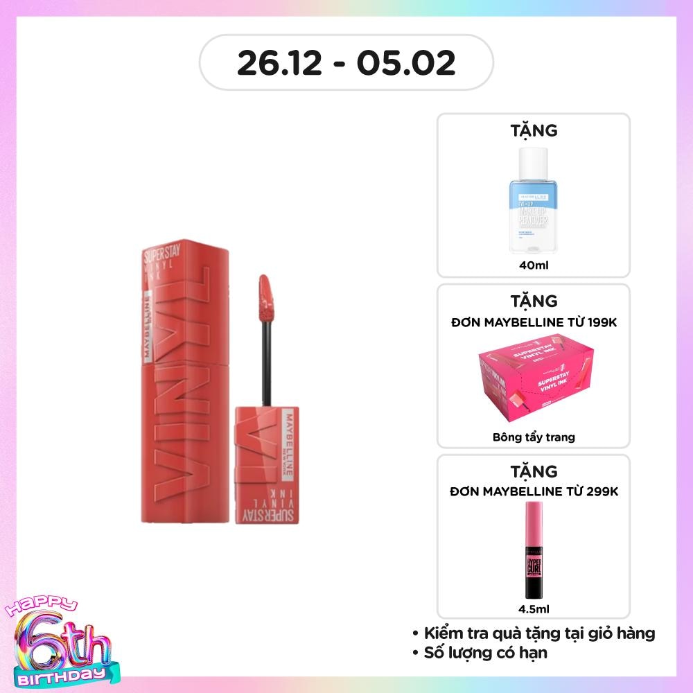 Son Kem Bóng Maybelline Super Stay Vinyl Ink 4.2ml .#65 Saucy