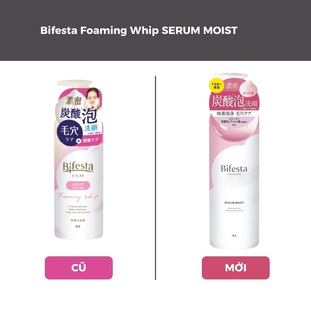 Bọt Rửa Mặt Bifesta Foaming Whip Serum Moist 200g