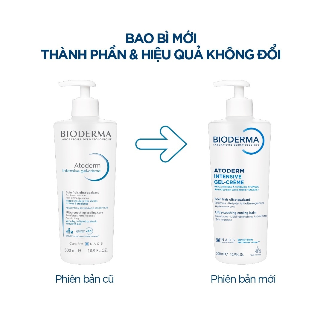 Gel Dưỡng Ẩm Bioderma Atoderm Intensive Gel-Crème 500ml