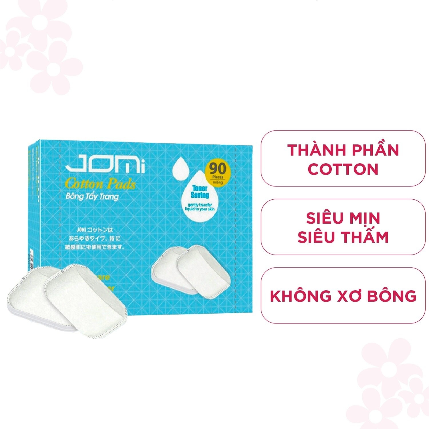 Bông Tẩy Trang Jomi Xỏ Ngón 90 Miếng