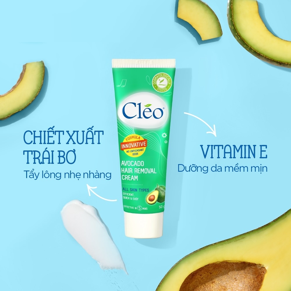 Kem Tẩy Lông Cleo Avocado Hair Removal Cream 50g