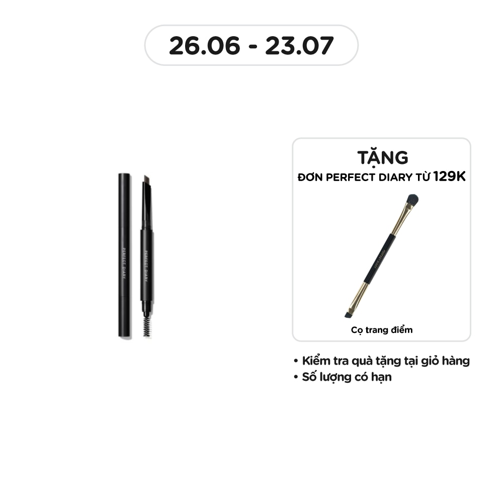 PERFECT DIARY Chì Kẻ Chân Mày Perfect Diary Duel-Ended Hexagonal Chiseled Eyebrow Pencil 0.28g .#02 Dark Brown