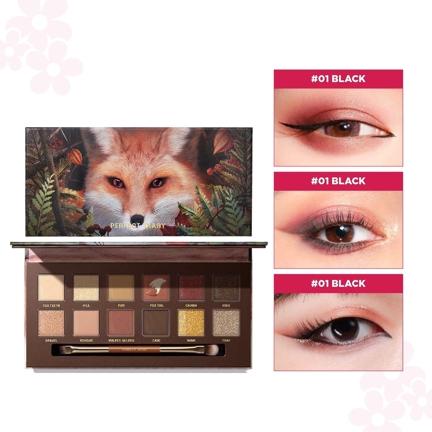 Bảng Phấn Mắt Perfect Diary Explorer Eyeshadow Palette 14g .#13 Red Fox