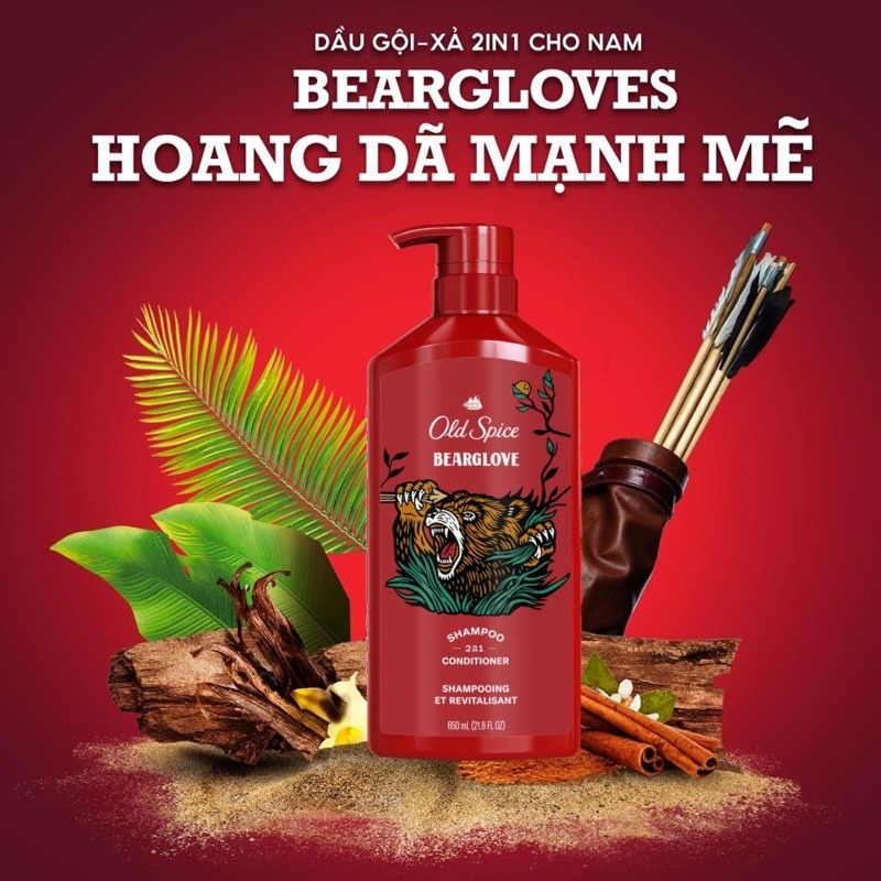 Dầu Gội & Xả Cho Nam Old Spice Bearglove 2in1 650ml