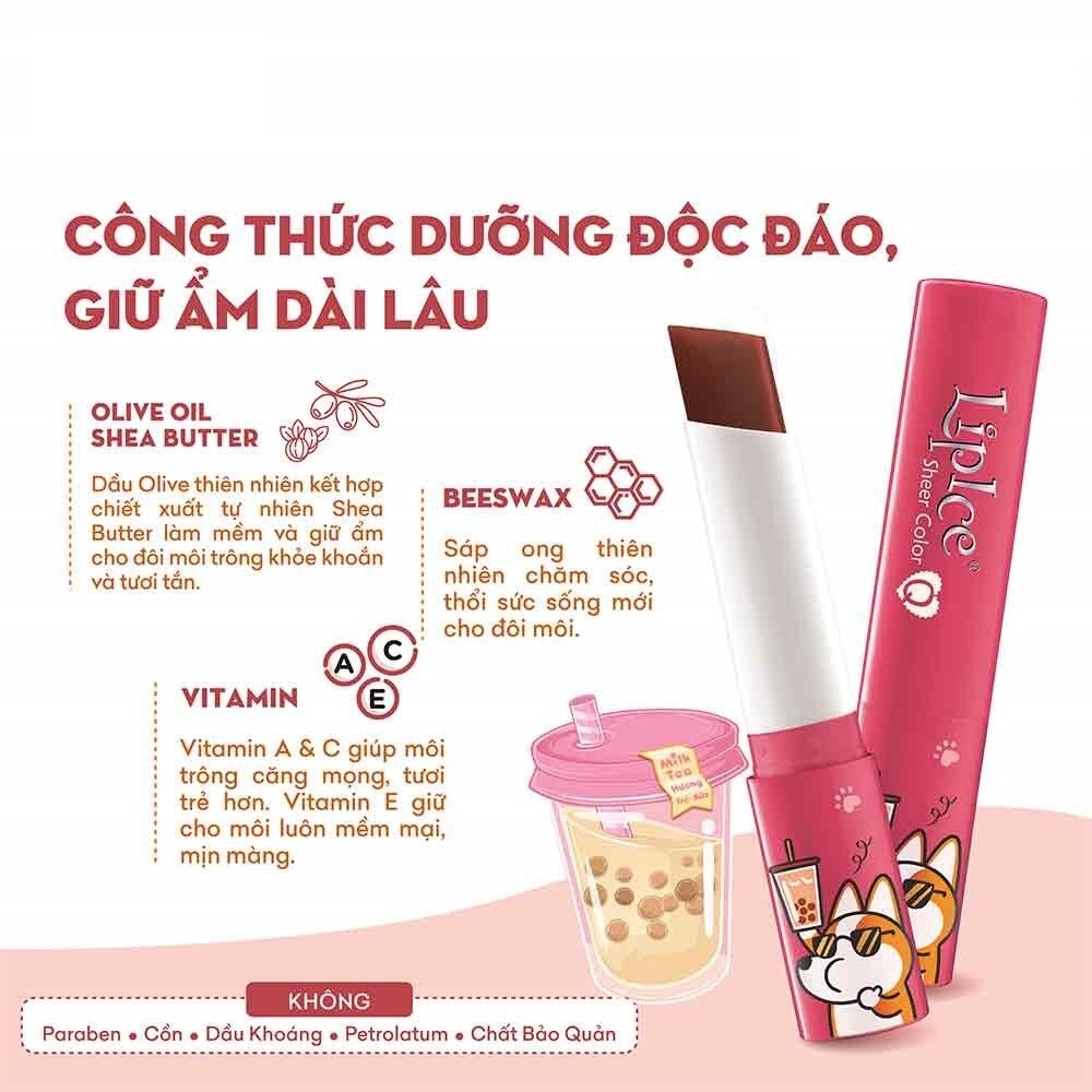 Son Dưỡng Có Màu Lipice Sheer Color 2.4g .#Hồng Cam Đất