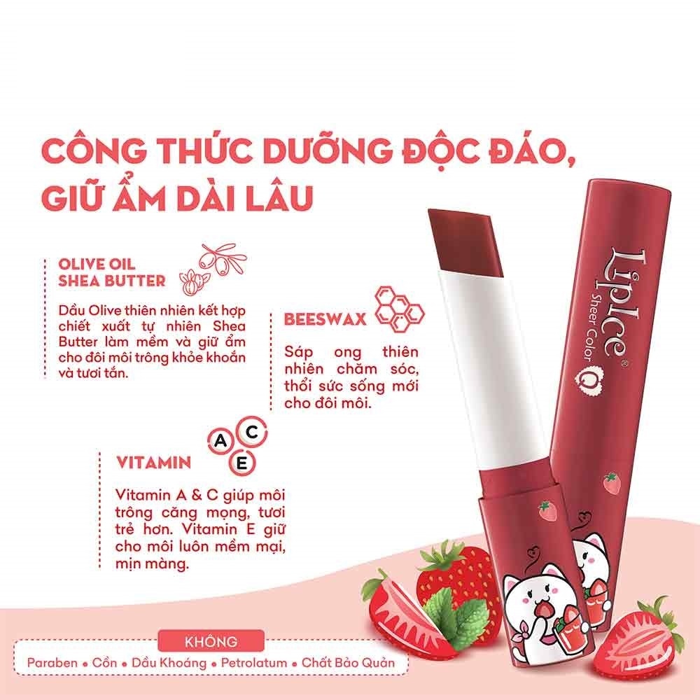 Son Dưỡng Có Màu Lipice Sheer Color 2.4g .#Đỏ Cam