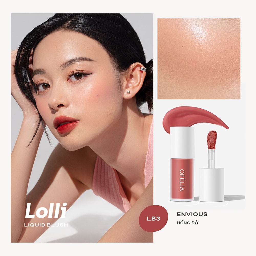 Kem Má Hồng Ofélia Lolli Liquid Blush 4.3g .#LB3 Envious