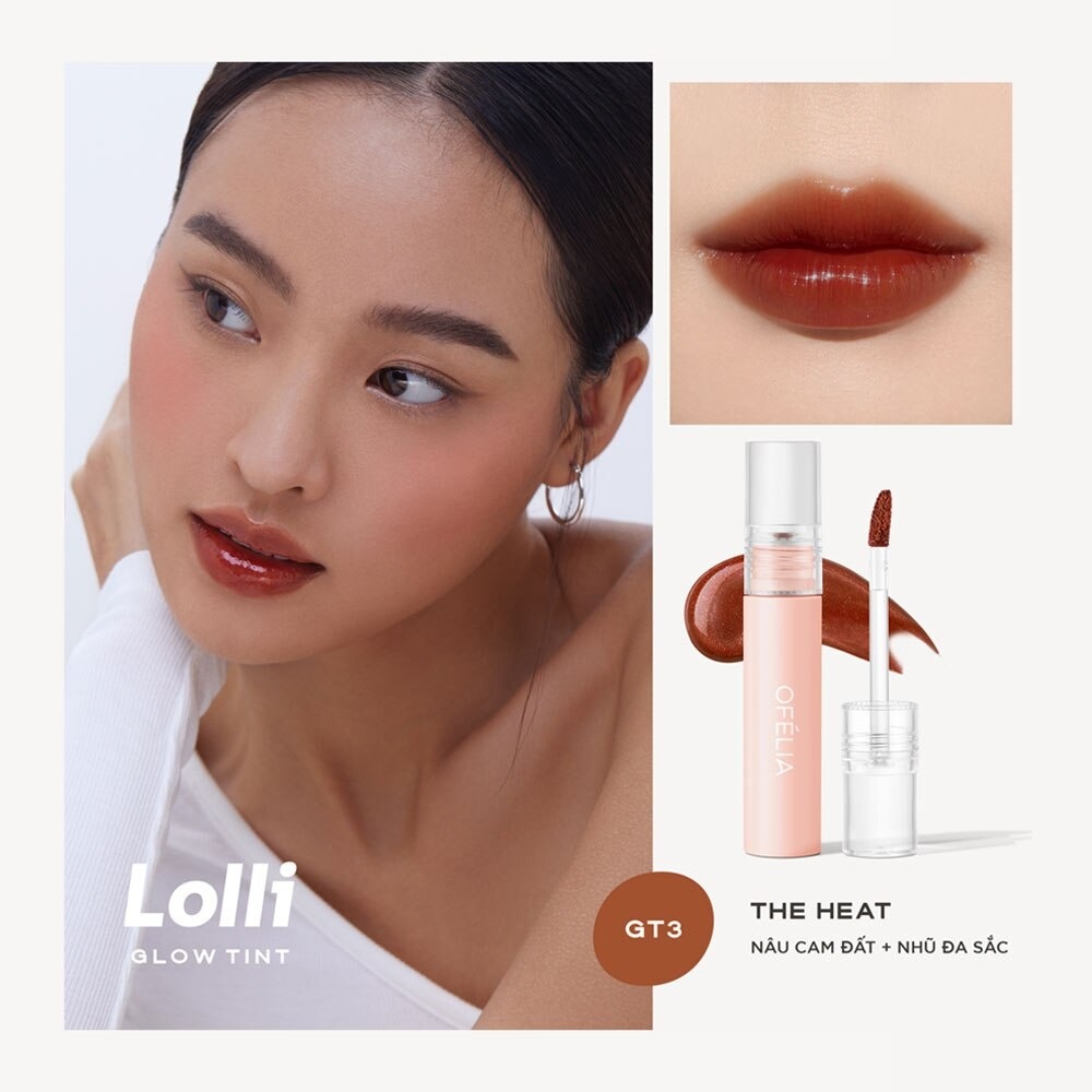 Son Bóng Ofélia Lolli Glow Tint 3.9g .#GT3 The Heat