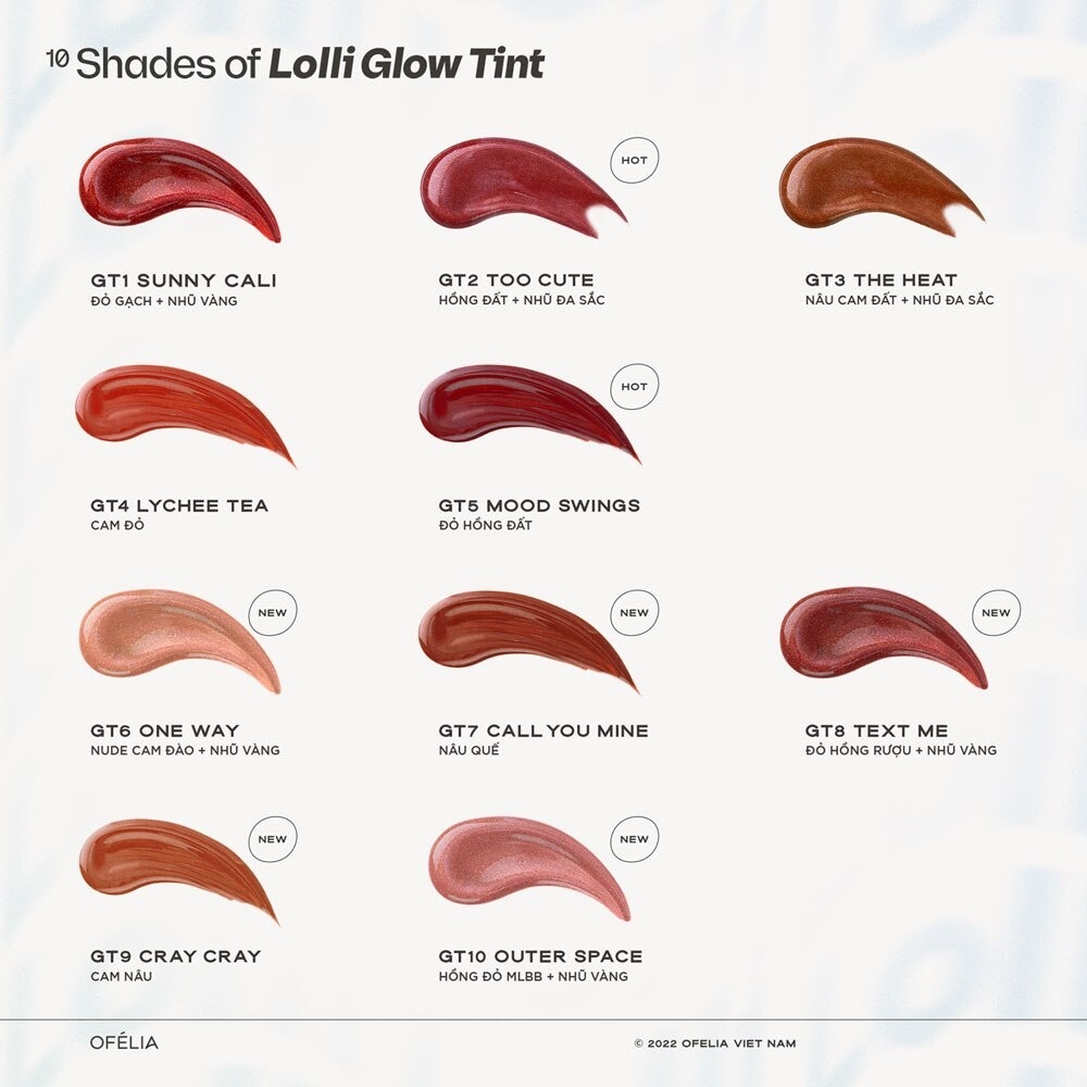 Son Bóng Ofélia Lolli Glow Tint 3.9g .#GT7 Call You Mine