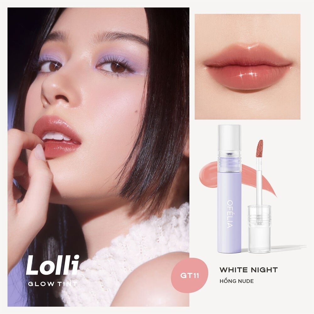 Son Bóng Ofélia Lolli Glow Tint 3.9g .#GT11 White Night