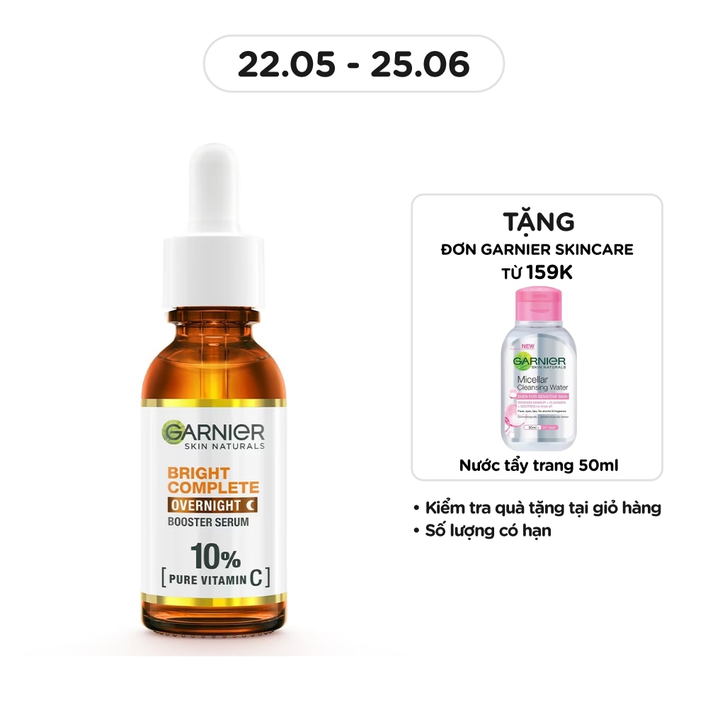 Dưỡng Chất Sáng Da Ban Đêm Garnier Skin Natural Bright Complete Overnight Booster Serum 30ml