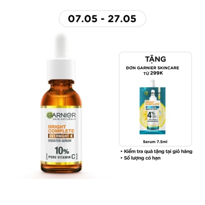 GARNIER - Dưỡng Chất Sáng Da Ban Đêm Garnier Skin Natural Bright Complete Overnight Booster Serum 30ml