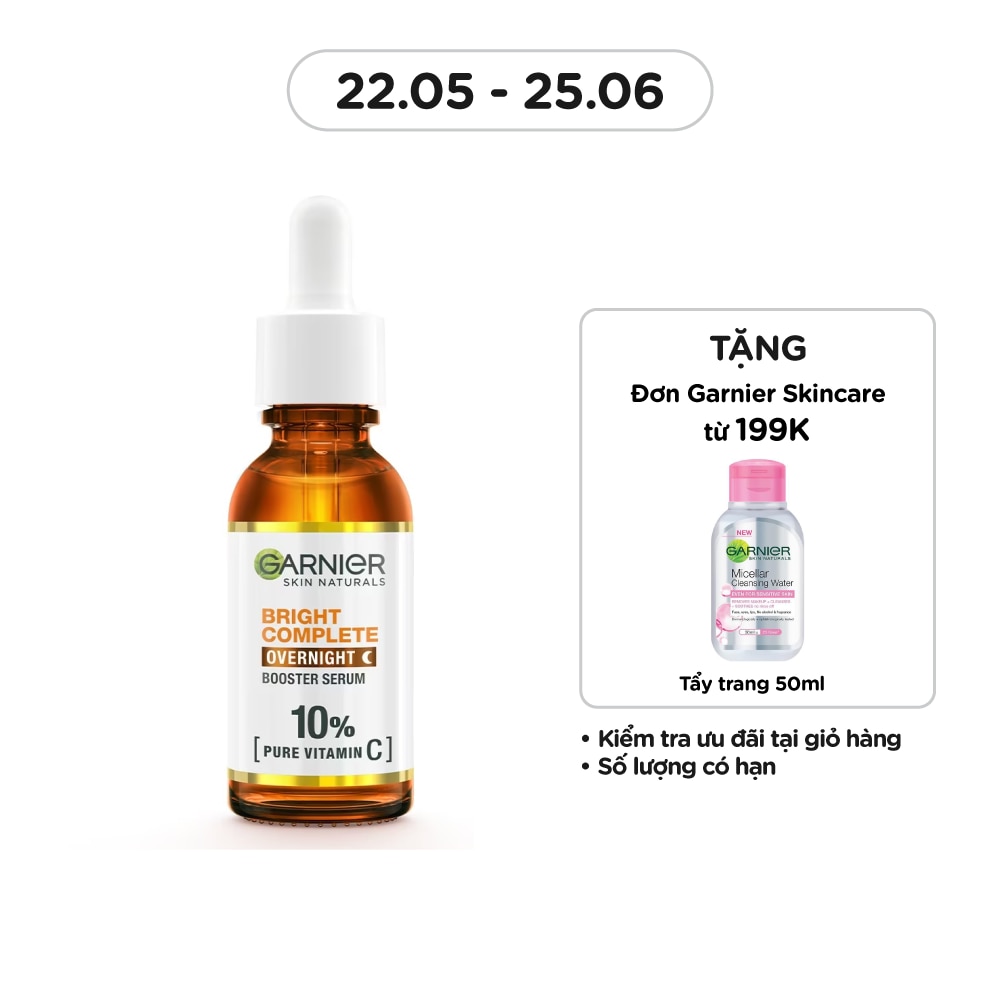 Dưỡng Chất Sáng Da Ban Đêm Garnier Skin Natural Bright Complete Overnight Booster Serum 30ml