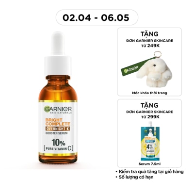 GARNIER - Dưỡng Chất Sáng Da Ban Đêm Garnier Skin Natural Bright Complete Overnight Booster Serum 30ml