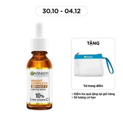 GARNIER Dưỡng Chất Sáng Da Ban Đêm Garnier Skin Natural Bright Complete Overnight Booster Serum 30ml