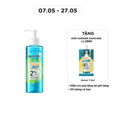 GARNIER - Gel Rửa Mặt Garnier Skin Naturals Bright Complete Anti-Acne Cleansing Gel 120ml
