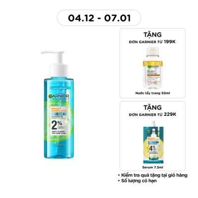 GARNIER Gel Rửa Mặt Garnier Skin Naturals Bright Complete Anti-Acne Cleansing Gel 120ml