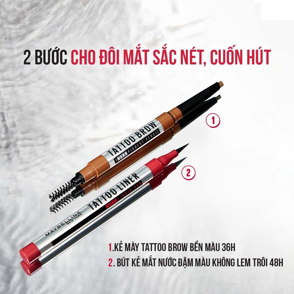 Bút Kẻ Mắt Nước Maybelline New York Tattoo Liner 48H Liquid Pen 1g .#Black