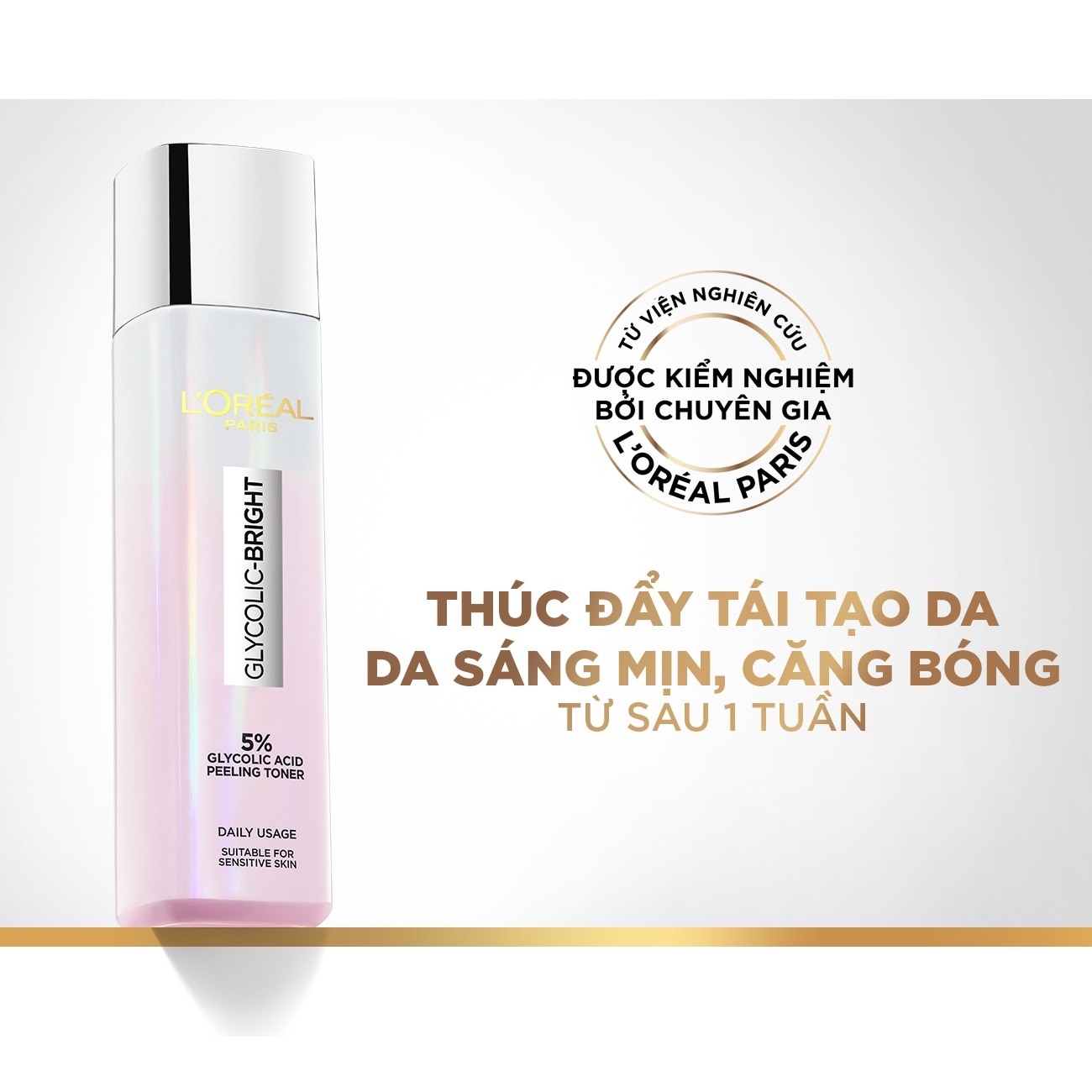 Nước Dưỡng L'oreal Paris Glycolic-Bright Glowing Peeling Toner 128ml