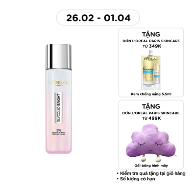 Nước dưỡng l'oreal paris glycolic-bright glowing peeling toner 128ml