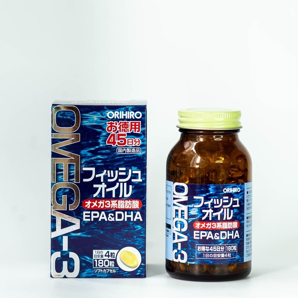 Viên Uống Dầu Cá Omega 3 Hỗ Trợ Tim Mạch Orihiro 180 viên